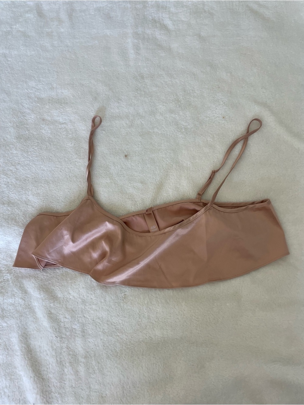 SKIMS Satin Crop Top in Blush Pink
